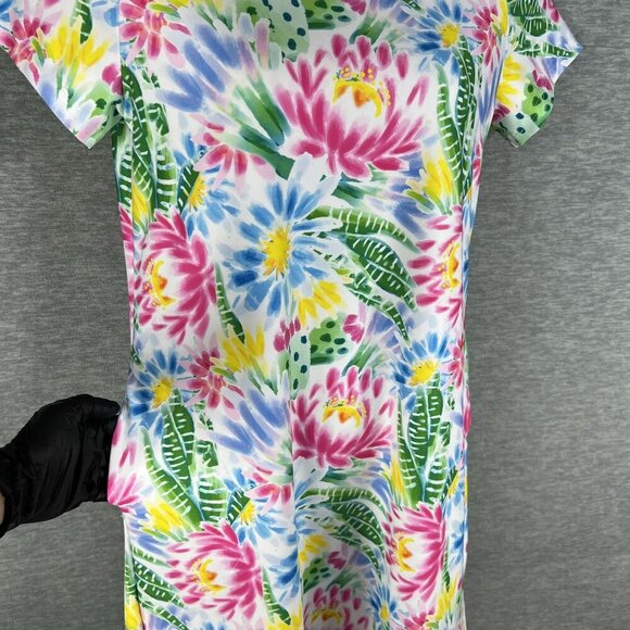 Kaeli Smith M Floral Mirage Shift Dress Pockets UPF 50+ Vacation Golf Beachy Art - Picture 8 of 16
